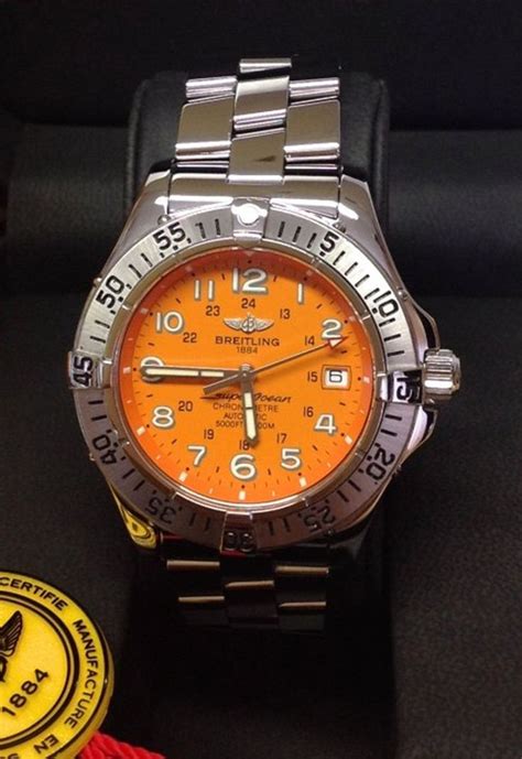 breitling superocean a17360 orange dial|Breitling Superocean steelfish a17360.